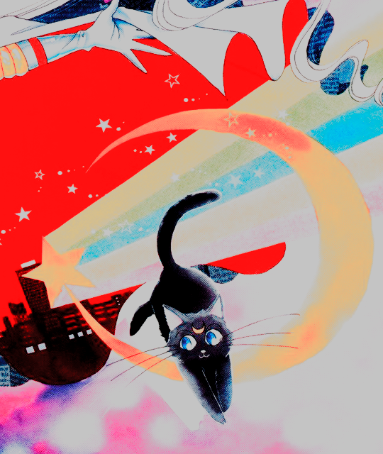 dailysailormoon:  Sailor Moon and Luna by Naoko Takuchi