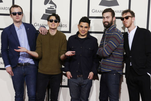 teamvampireweekend:Vampire Weekend with Ariel Rechtshaid on the red carpet at the 56th annual Grammy
