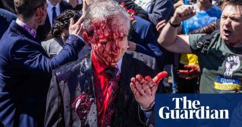 Russian ambassador to Poland pelted with red paint at VE Day gathering | Poland | The GuardianRussia