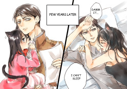 april-yoon:  Levi and kitty Mikasa. 