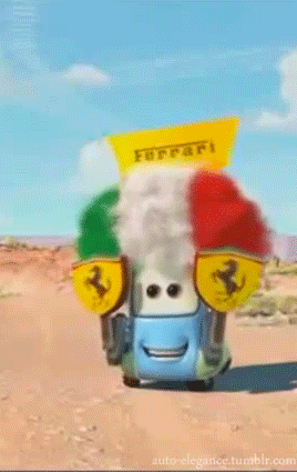 Cuando vas en Ferrari