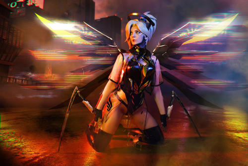 funsui:Cyberpunk Mercy - Overwatch Cosplay by AGflower || IG Photo by 412Art 