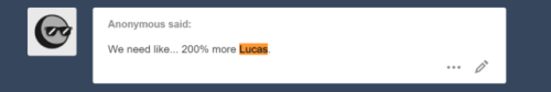 Lucas is too modest for his own good&hellip;. please give him some love(EYYYY IM BACK!!!! ASK ME