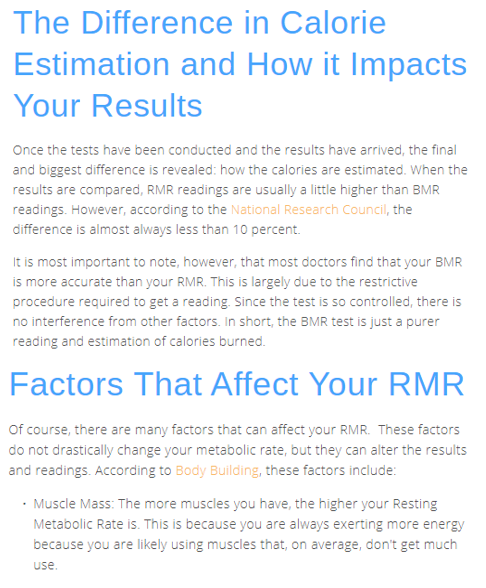 More reads:What Is Basal Metabolic Rate?[X]BMR Versus RMR[X]RMR: What Is Resting Metabolic Rate?[X] 