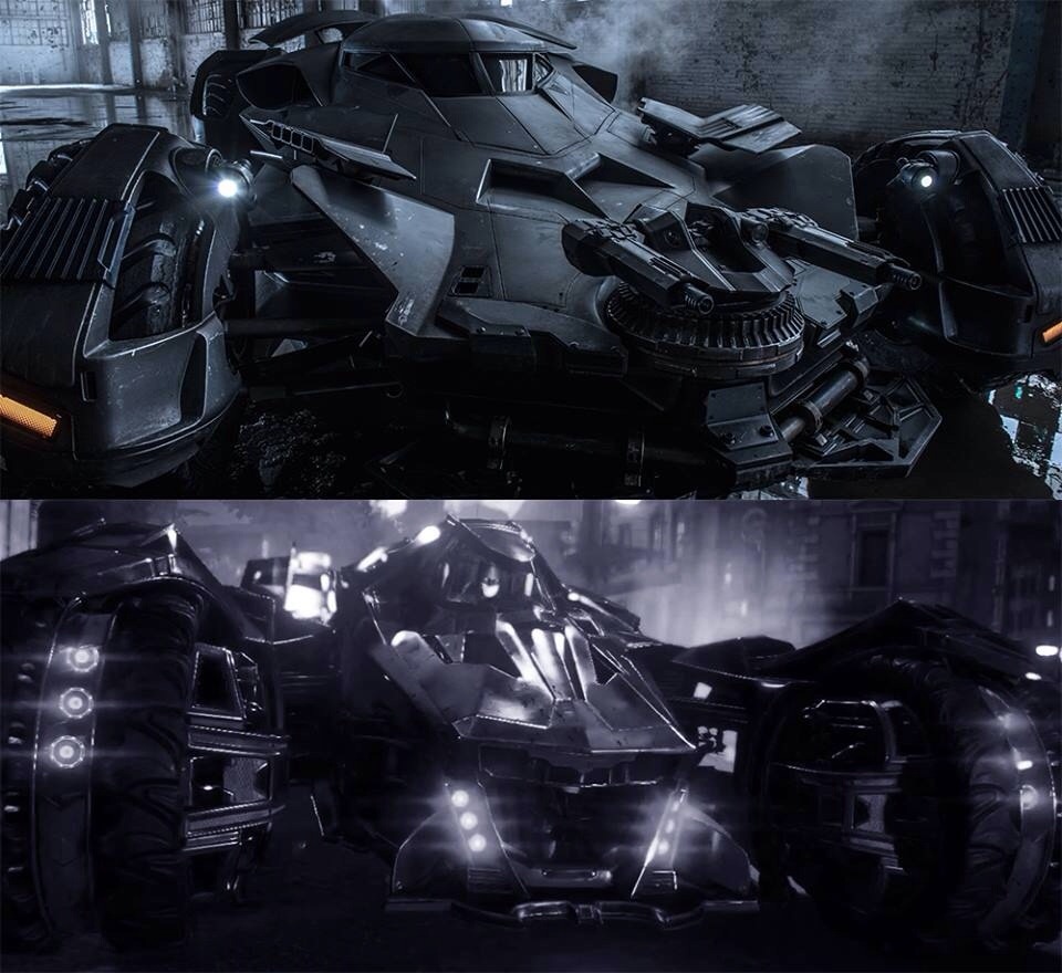longlivethebat-universe:  Batmobiles from Arkham Knight and Dawn of Justice