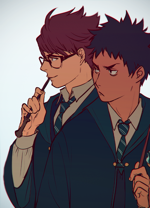 amaiamaiamai:my contribution to the pile of oikawa-wearing-glasses-fanart, except i might have misse