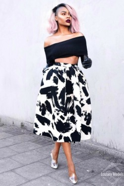 ecstasymodels:  I Feel Like Janelle MonaeTop by   aqaq , Skirt by   hm , Heels by   egoofficial  Fashion Look by   romeosfashionfix  