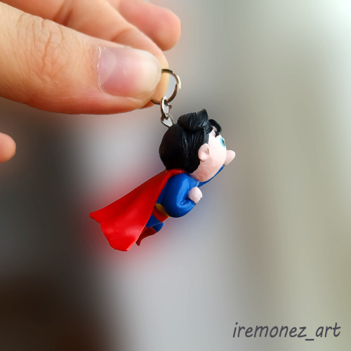 Superman inspired keychain - Polymer clay & Acrylic paint