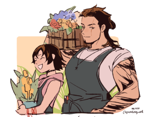 viv-ha:domestic au where the amicitias run a flower shop and gladiolus falls in love with the baker across the street