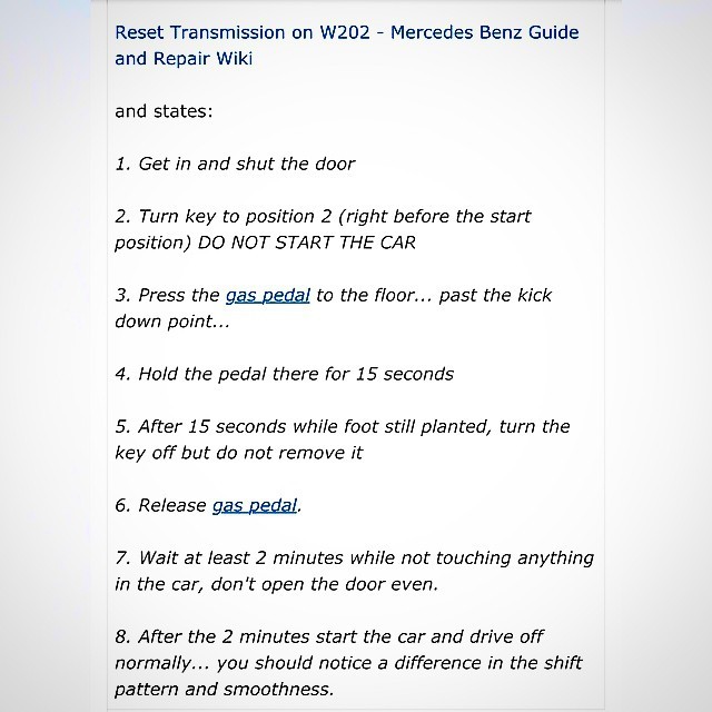 Pffft How To Reset Your Automatic Transmission On