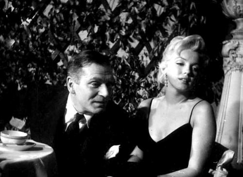 infinitemarilynmonroe:Marilyn Monroe and Laurence Olivier at a press conference in New York, 1956.