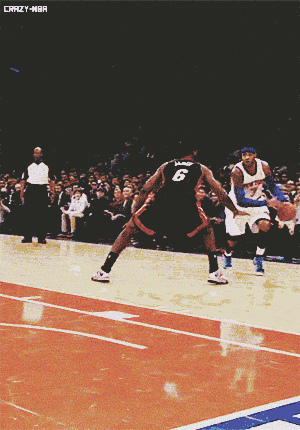 phuckindope:  Melo be giving Bron hell #facts 