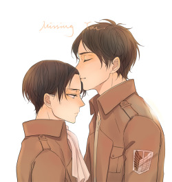 rivialle-heichou:  eyokiki/エレリ With permission to repost,