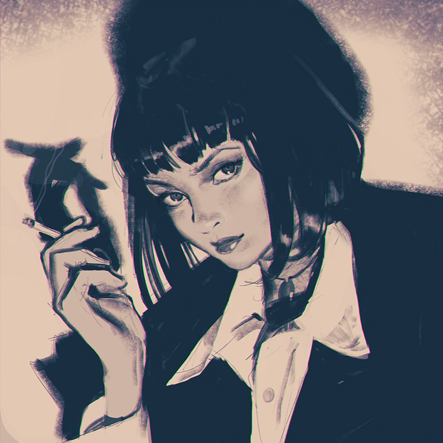 adictaalatinta:  Mia Wallace sketch by KR0NPR1NZ