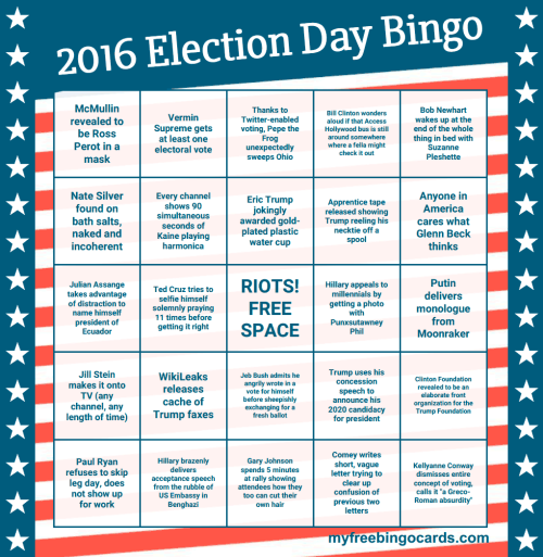 Get ready for the big day tomorrow with my Election Day bingo card 