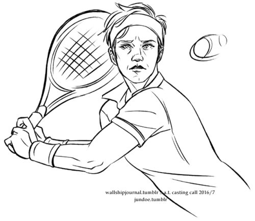BY JUN DOE“Movie. Sports Drama. Aaron in tennis whites a la Wimbledon warming up for his next pro ma