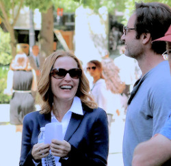   David Duchovny and Gillian Anderson on