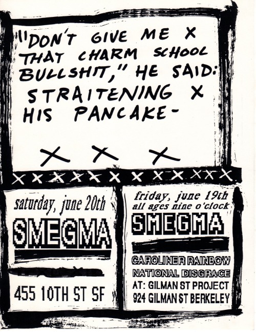 flyers, 8 1/2 x 11 in., san francisco, ca, circa 80s.