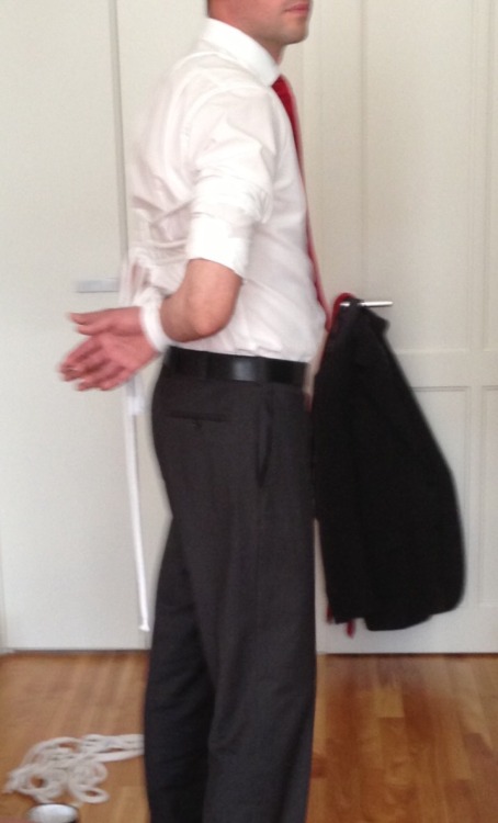 rennegade15:  shirt, tie, ropes and tape 