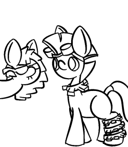 candycoats:  Oh God Sprocket darling, you’re a sexy pone but man, you is difficult to draw. I’ve never even drawn cogs/gears/sprockets whatever those things are supposed ta be before. Damn though, they make me feel tingly for some reason. Bottome