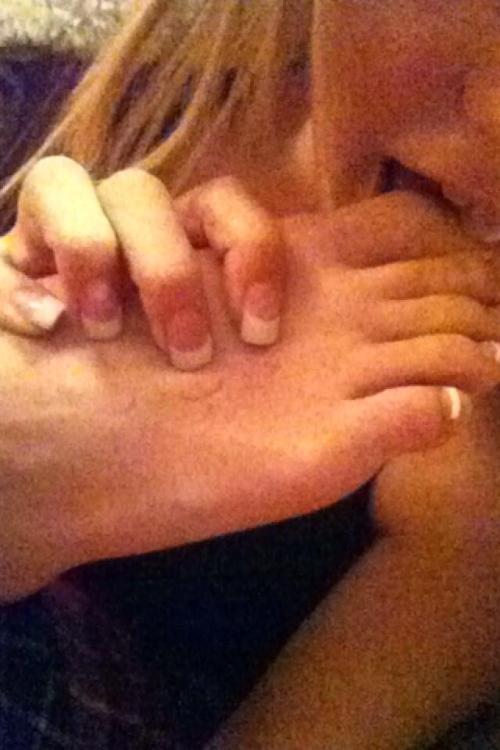 everythinggirlsfeet:Snapchats from my girlfriend :) She has a fetish for her/other girls feet now!