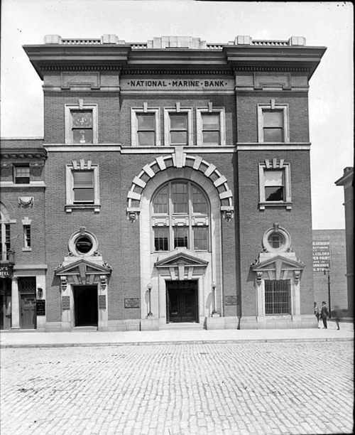 National Marine BankGay Street and Water Street, Baltimore, Marylandcirca 1915Hughes Company8x10 inc