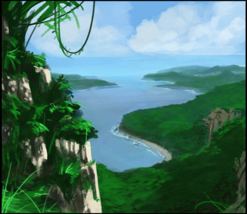 iron6duck: Mata Nui sights - Cruise Tour Had some fun with painting these coastal Wahi images. Half 