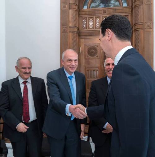 qrsyria: Syria | Damascus President Bashar Al Assad and First Lady Asma Al Assad host Armenian deleg