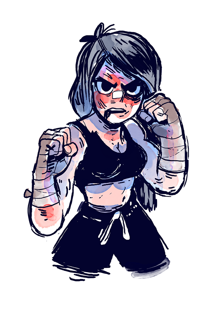 toonimated:  More boxing women! Inspired from some pinterest pics.