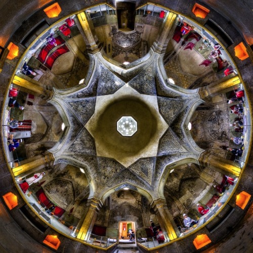 littlelimpstiff14u2:  The Stunning and Very Rare Architectural Photography of Iranian Mosque Interiors by Mohammad Rez Domiri These incredible photos capture the intricate detail of the Middle East’s grandest temples - a kaleidoscope of colours on their