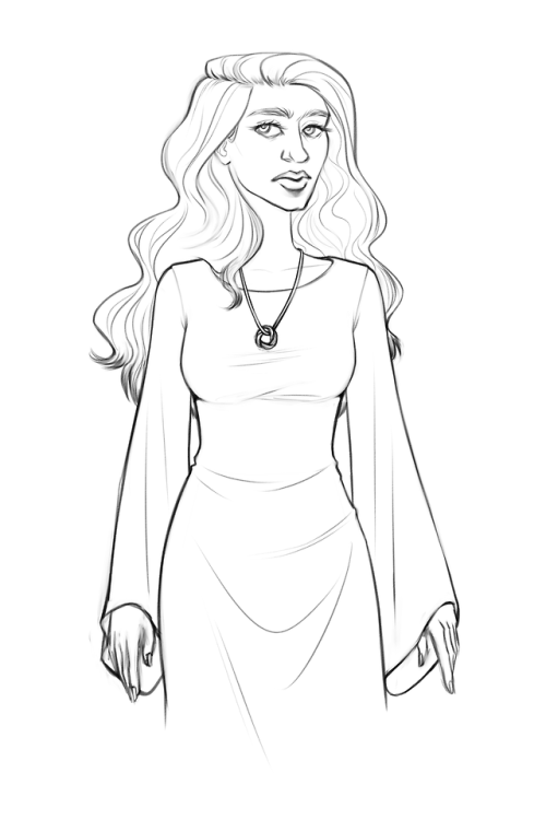 a sweet little baby Egwene, with an attempt at actually drawing her new face. I love all of the cast