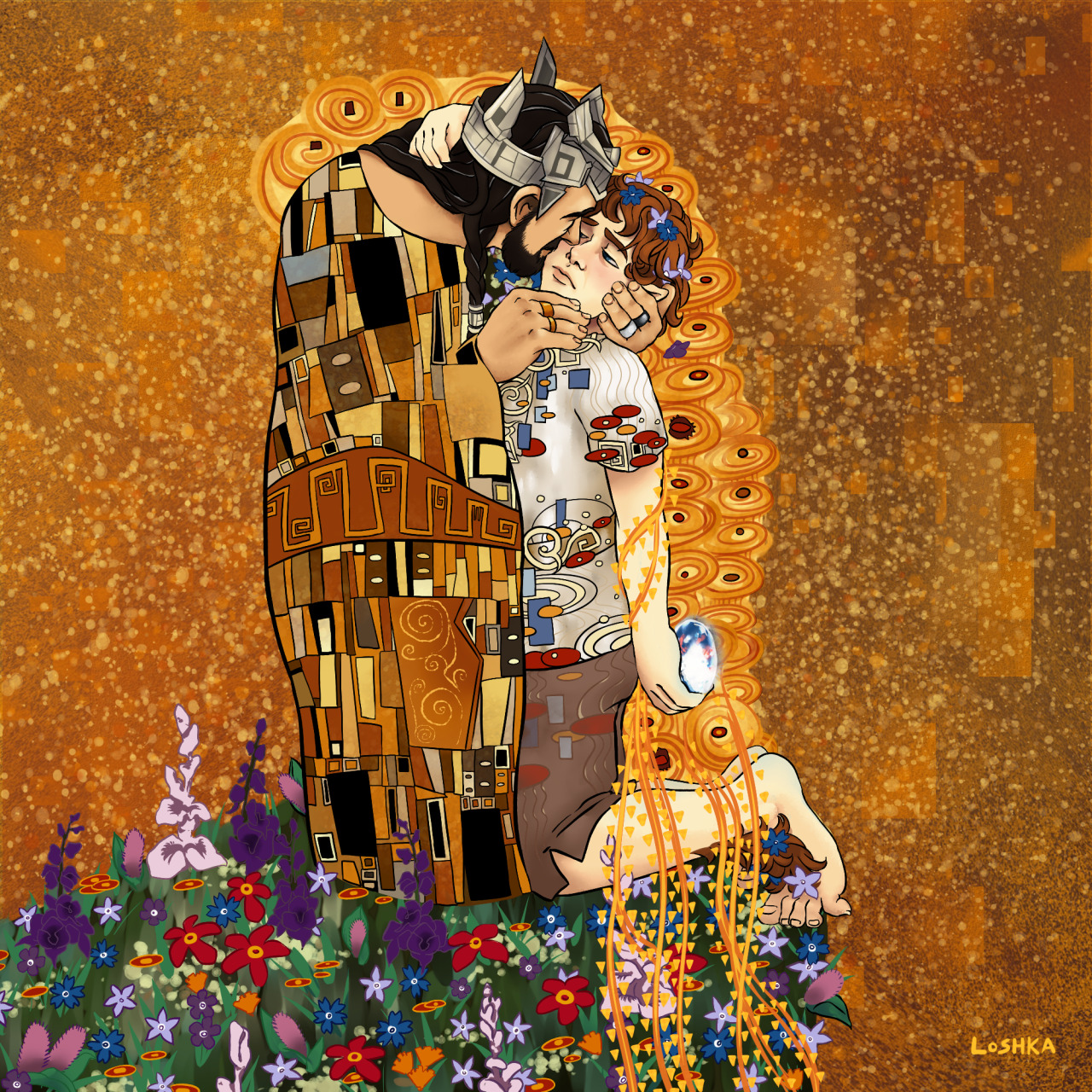 loshka:   Gustav Klimt’s “The Kiss&quot; for the second Let’s Draw the
