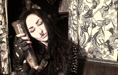 black-metal-hermit:  lycan-art:  I’m so beyond tired and ready to pass out  but I missed you Gatharus   Your jacket is rad as fuck yo.  yessss. i’m going to up cycle a jacket i scored at a thrift shop the other day and the arm spikes on this