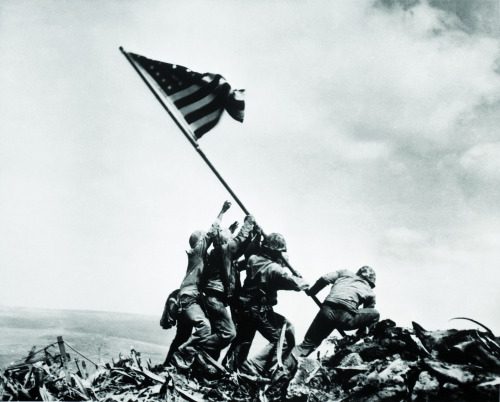 fdrlibrary:Marines raise the American flag on Iwo Jima, on this day - February 23, 1945.: https://ca