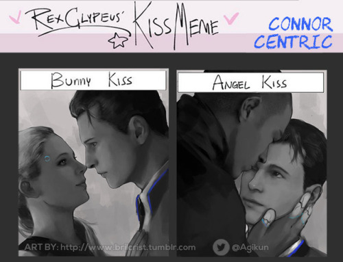 brilcrist: Doing RexClypeusKiss kiss meme, Connor centric >w< i’m too lazy to tag what each sh