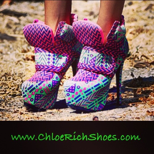 Say HELLO ✋✋ to #ChloeRichShoes #Swag #Lime aztec fastener #booties will throw people into a frenzy!