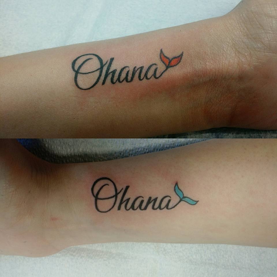 Ohana Means Family  Colorful Stitch Tattoo On Side Rib By Troy Slack