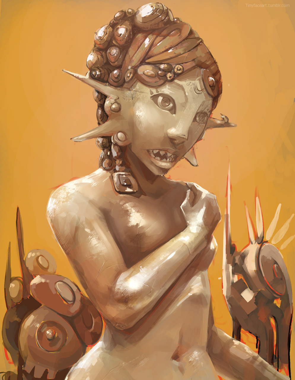 tinyfaceart:  GOLD Rosasite | Stephanite | Pink Flourite (sketch) Continuing this