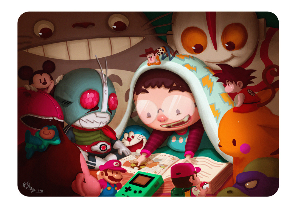 the-ankle-rocker:  Childhood Happiness, by mcidea Nothing in the world can beat happy