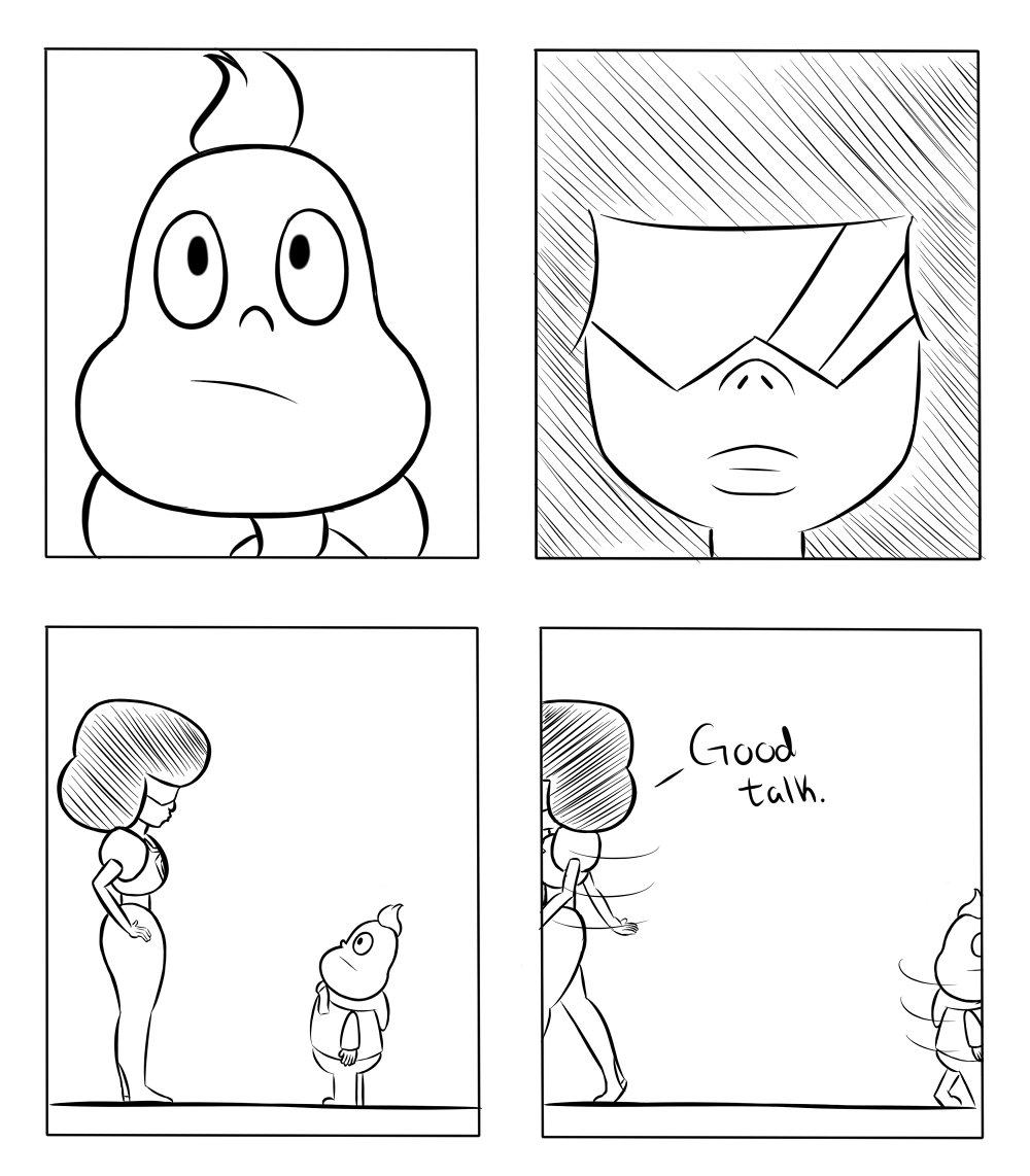 lunar-vee:  Day 19 - a crystal gem interacting with a human. 