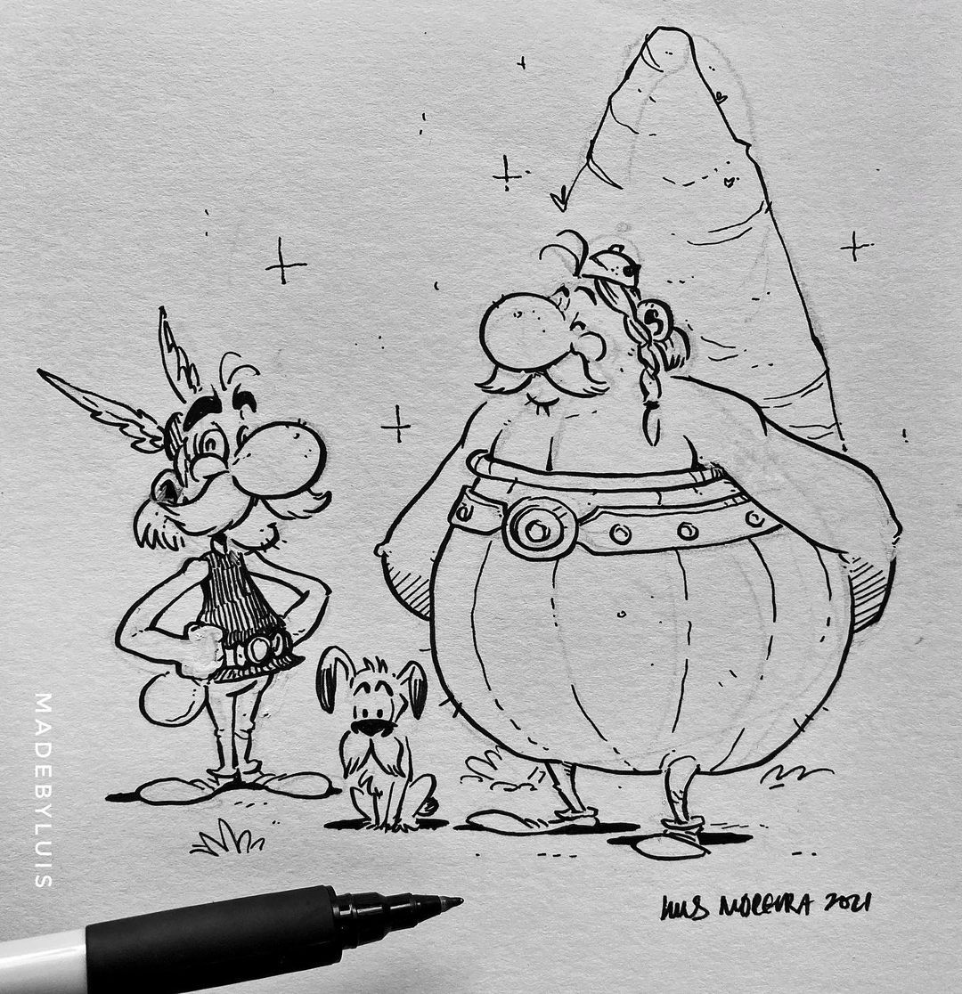 Ohhh the #nostalgia ✨😆 my mom had every #asterix #asterixandobelix #comics ✨ part of my childhood was in these pages .
.
.
.
.
#drawing ✍️ #childhood #cartoons ☺️ #comics #comicstrip #toons #inktober #inkdrawing #characterdesign #oldie...