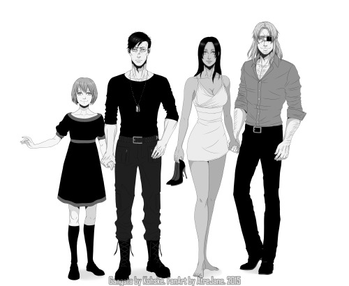 atrearts:1. Yep, I am in Gangsta Manga now. Sorry ¯\_(ツ)_/¯2. I decided to draw the height of charac