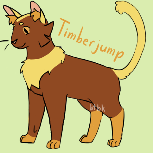 my warrior cats OCs, Swampfoot and Tumberjump!! they are gay and in love and share 1 brain cell