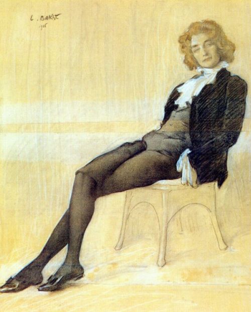 artist-leon-bakst: The poet Zinaida Gippius, 1906, Léon Bakst