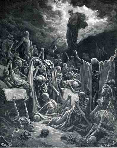 artist-dore:  The Vision of the Valley of Dry Bones, 1866, Gustave DoreMedium: engraving