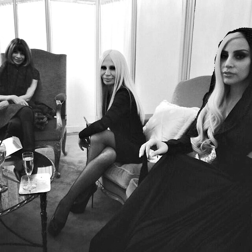 venass:  gagadi:  seashellglitter: Lady Gaga, Donatella Versace and Anna Wintour.