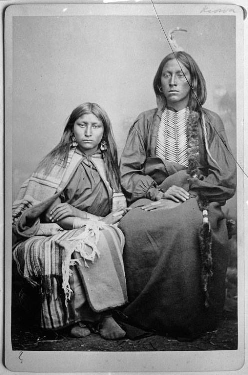 shewhoworshipscarlin:  Trailing the Enemy with his wife, 1870, Kiowa tribe, Oklahoma.