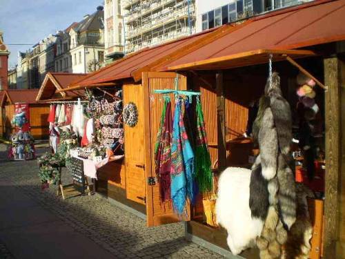 Merchandise offered on Christmas market in city Wroclaw, Poland (the flowers fot.7 are offered on So
