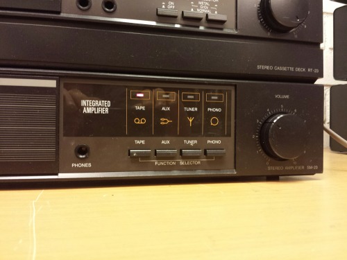 Sharp Stereo, 1987. Sharp SM-23H(BK) Stereo Amplifier - Sharp RT23H(BK) Stereo Cassette Deck - Sharp