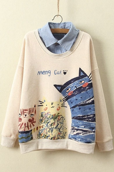 bluetyphooninternet: Cat Tops. Sweaters:  001 -   002  Shirts:  001 - 002 Sweatshirts: